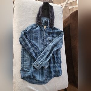AEO men's Flannel with hood M